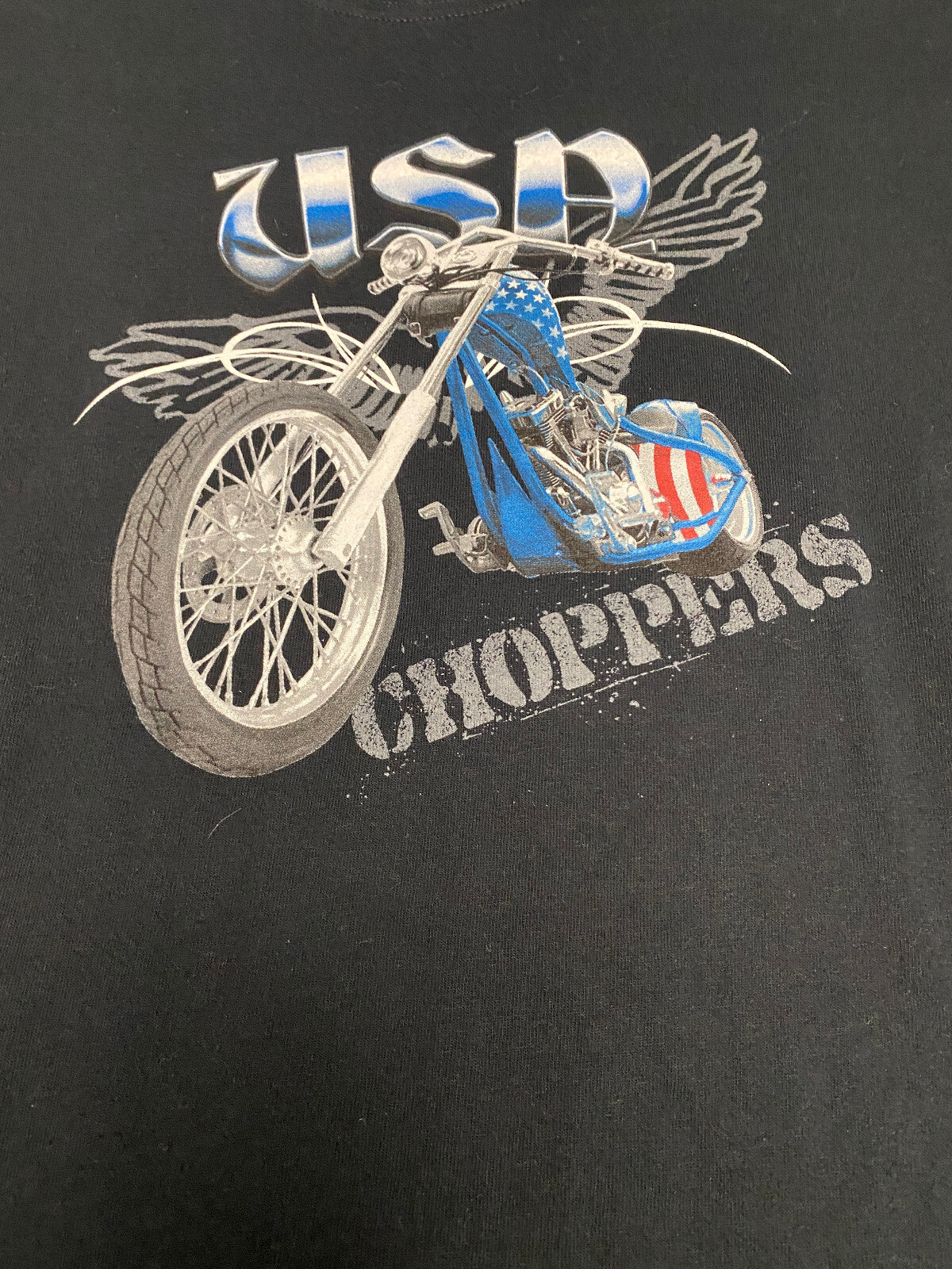 USA Choppers By Gildan T-Shirt Medium Black Short Sleeves Men Crew Neck Cotton
