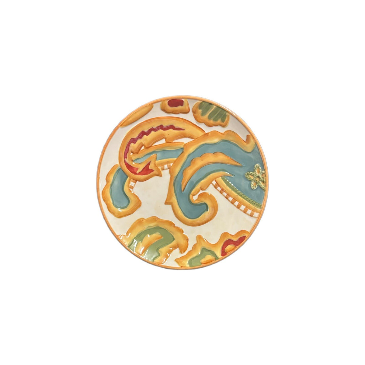 Fitz And Floyd 2-Salad Plates CARISSA PAISLEY Embossed Luncheon Dessert Dish