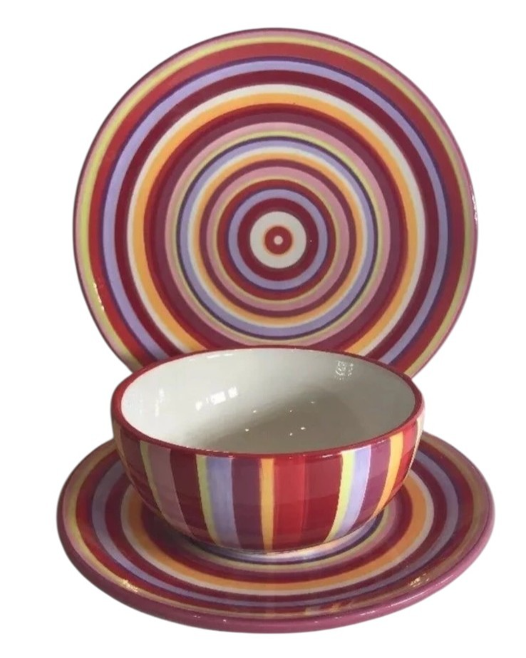 Home Target Rainbow 6 Dinner Plates 6 Salad Plates 6 Soup/Cereal Bowls-18 Piece