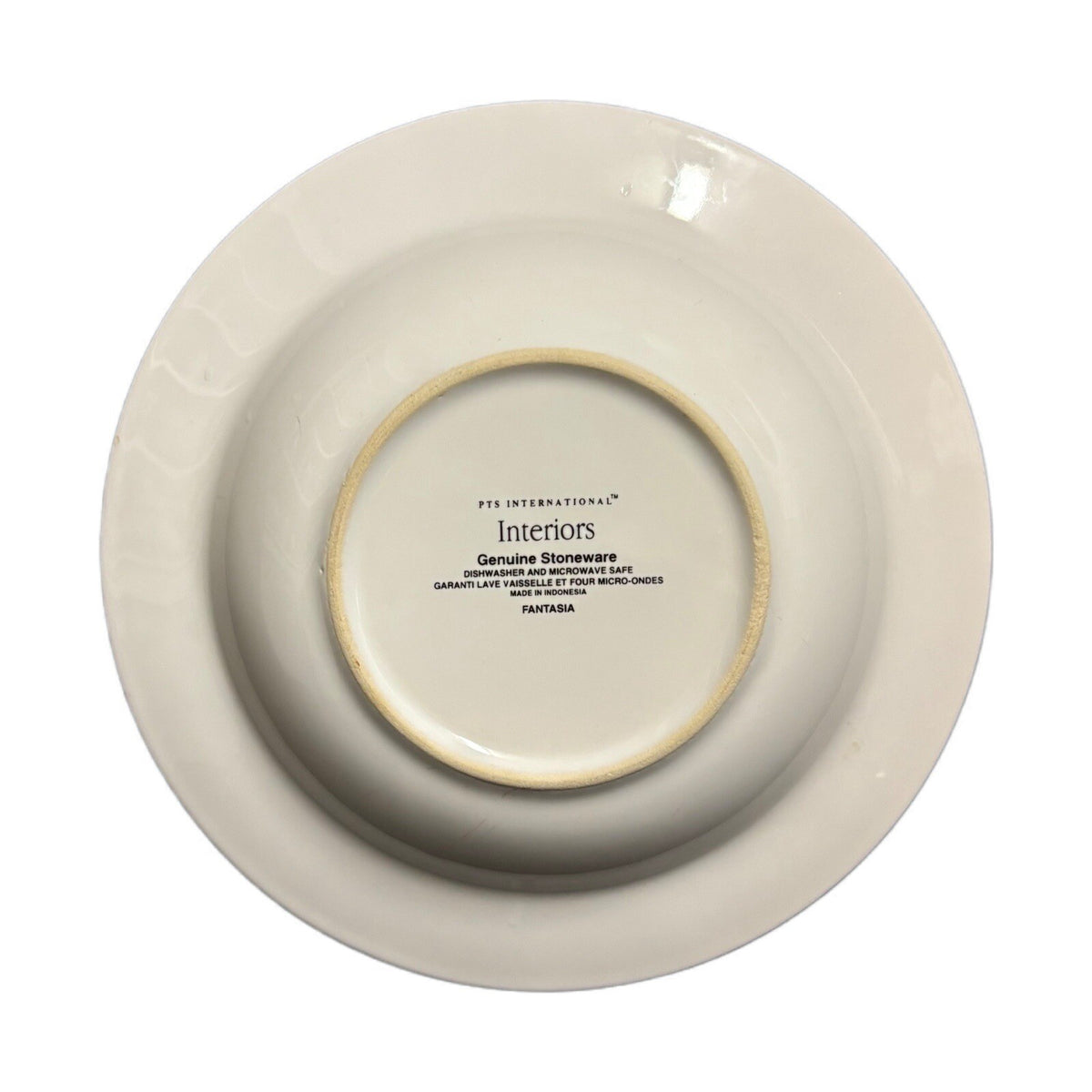 PTS International FANTASIA 4 Rimmed Soup Bowls Stoneware Dinnerware Mosaic Trim