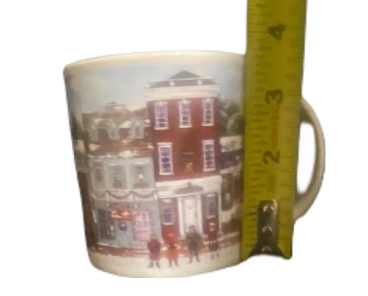 David Carter Brown 2-Mugs CHRISTMAS VILLAGE Sakura Stoneware Coffee Tea Cups