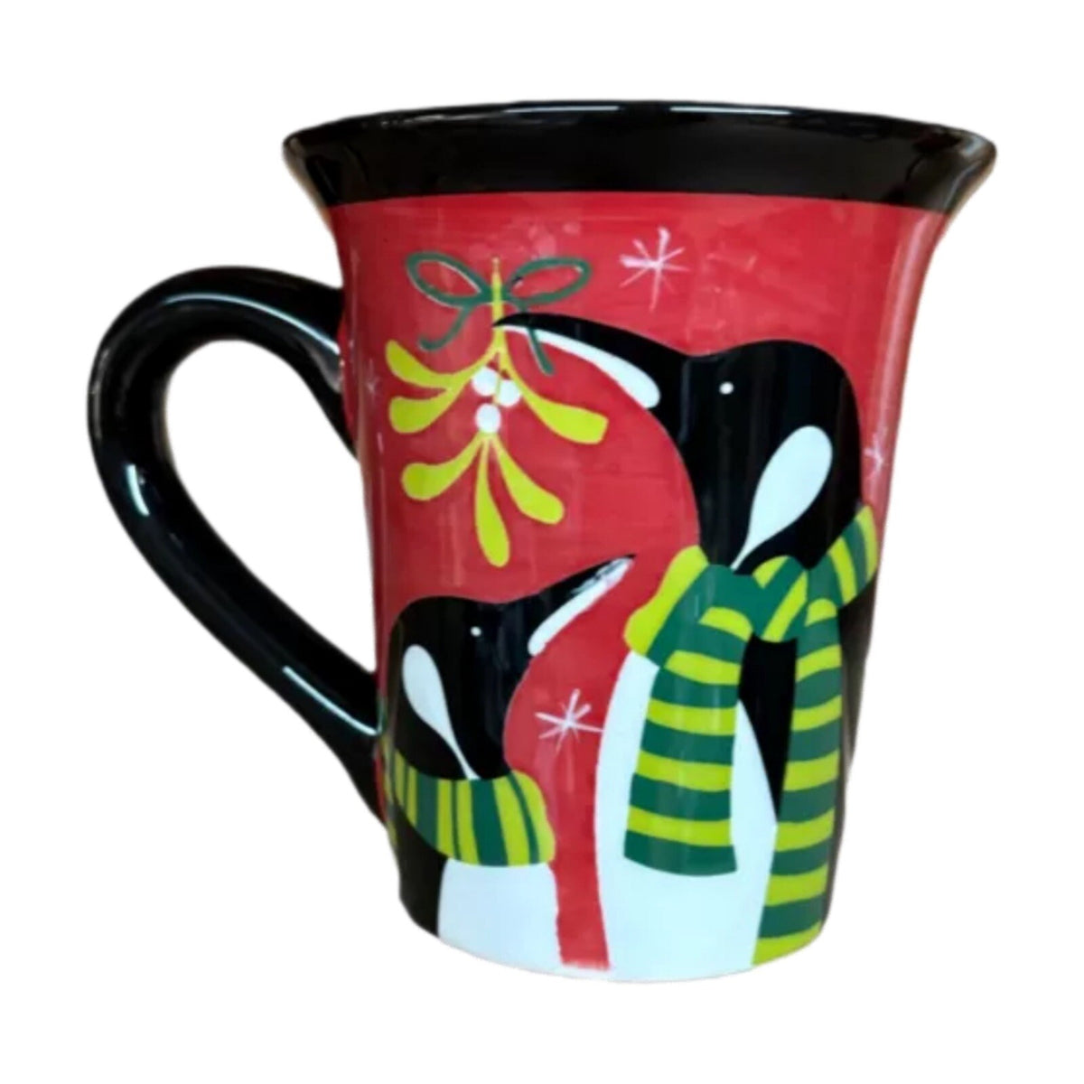 STEPHANIE STOUFFER 4-Mugs Penguins Certified Int’l Ceramic Red Coffee Tea Cups