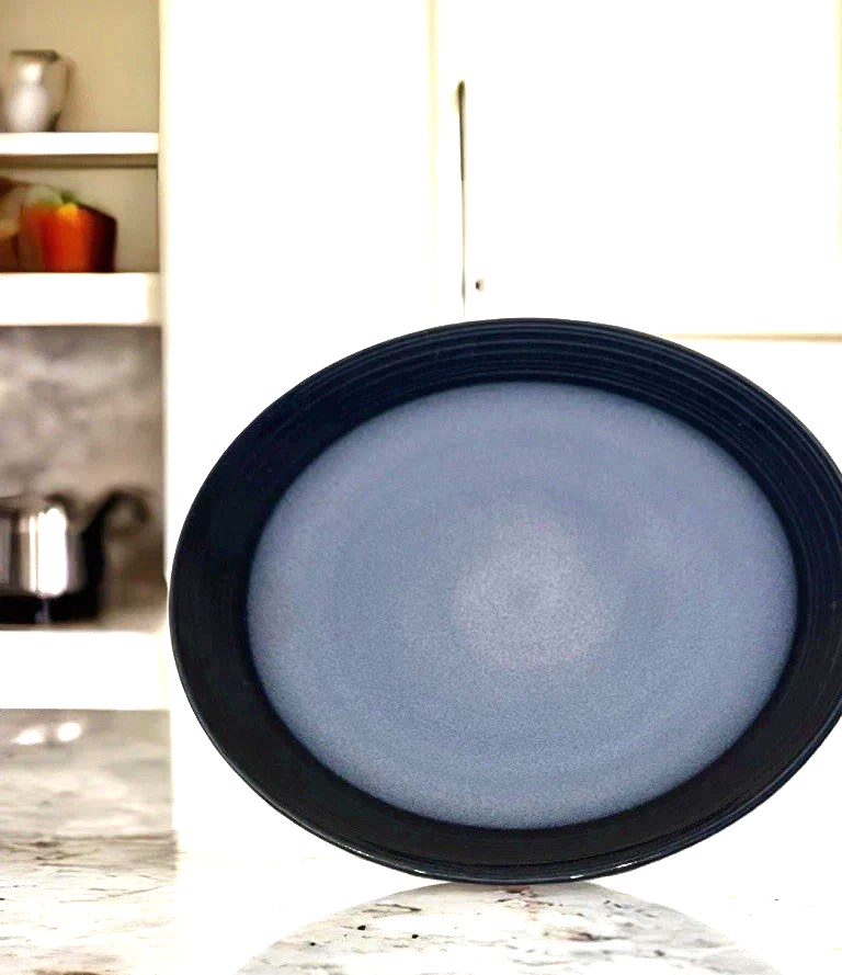 Sango Allure Blue 4818 Set of 8 Salad Dessert Plates 8.25” Ridged Speckled Blue
