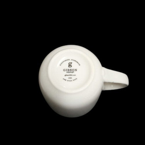 Gibson Designs BASIC LIVING III BLACK 4-Mug 8 Oz Black Band Coffee Tea Ceramic