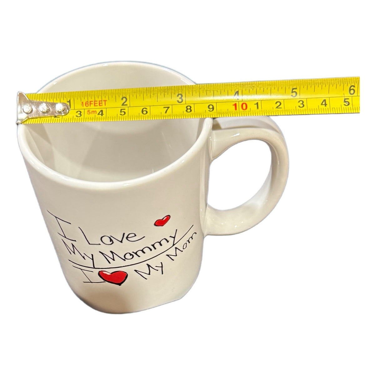 I Love My Mommy / I  Love My Mom Coffee Mug Love Rules Ceramic Cup Gift 4.25”