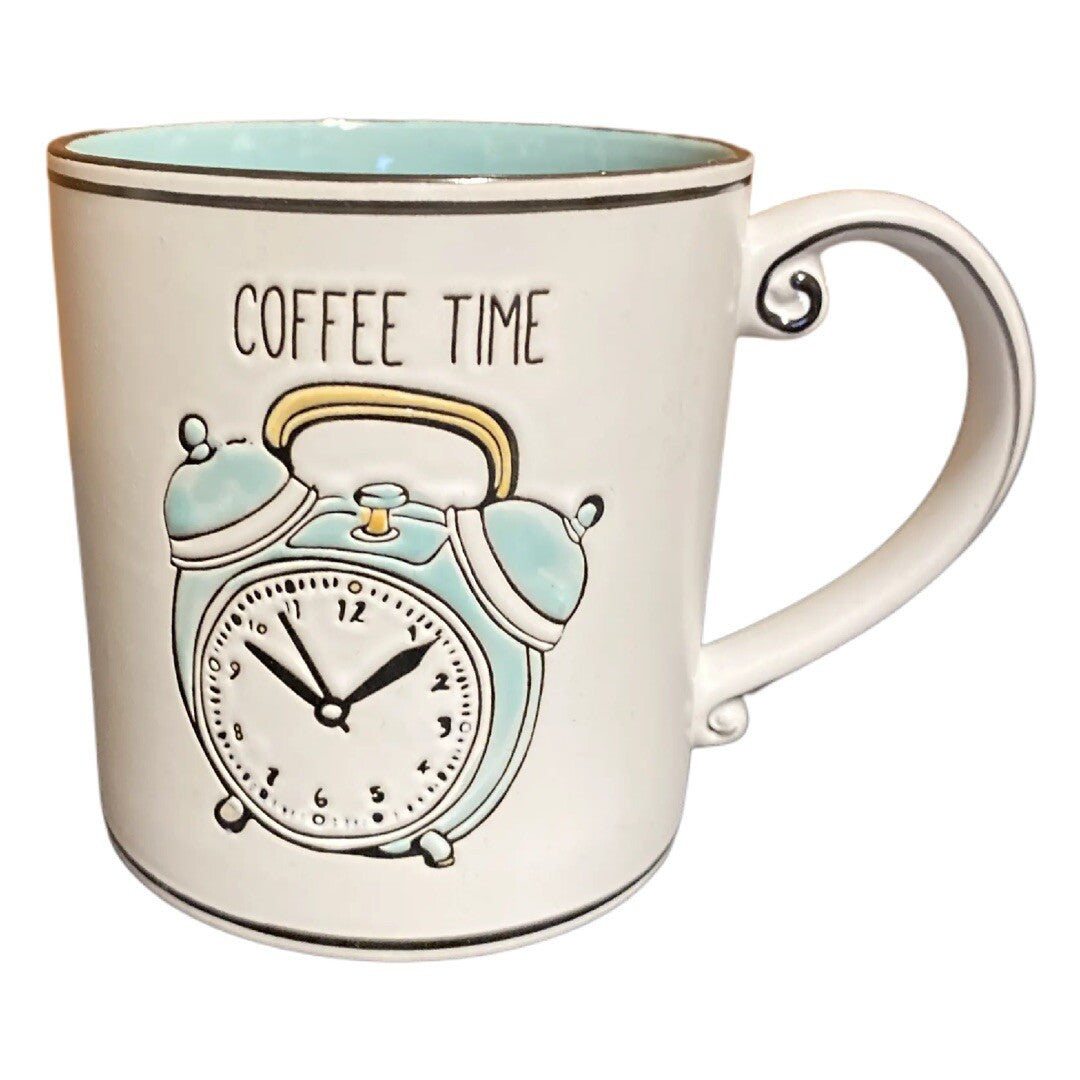 Spectrum Designz 2017 COFFEE TIME Alarm Clock Large Coffee Aqua Cup Mug  21 oz.
