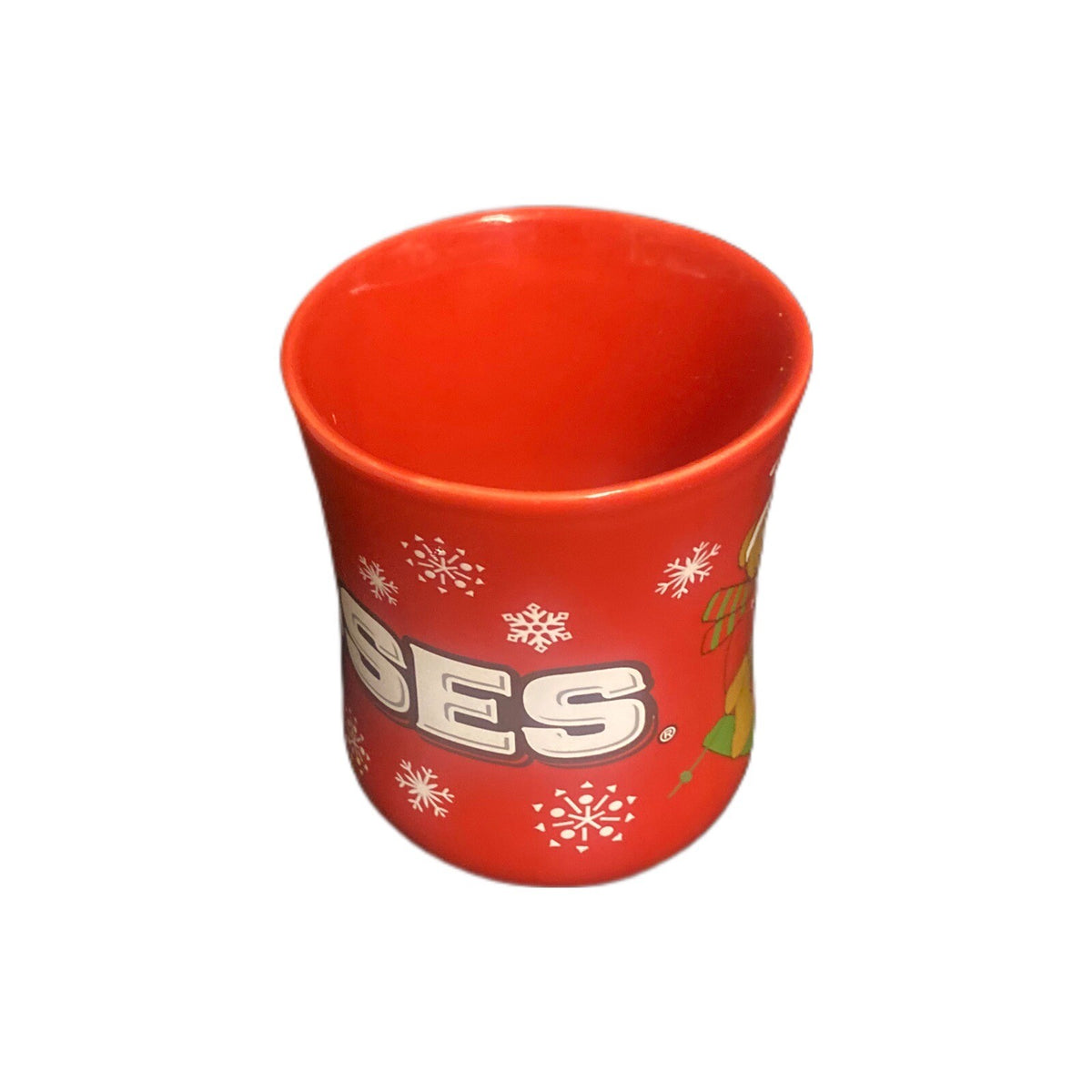 GALERIE Hershey KISSES Red Mug Christmas Skiing Bear Winter Snowflakes Tea Cup
