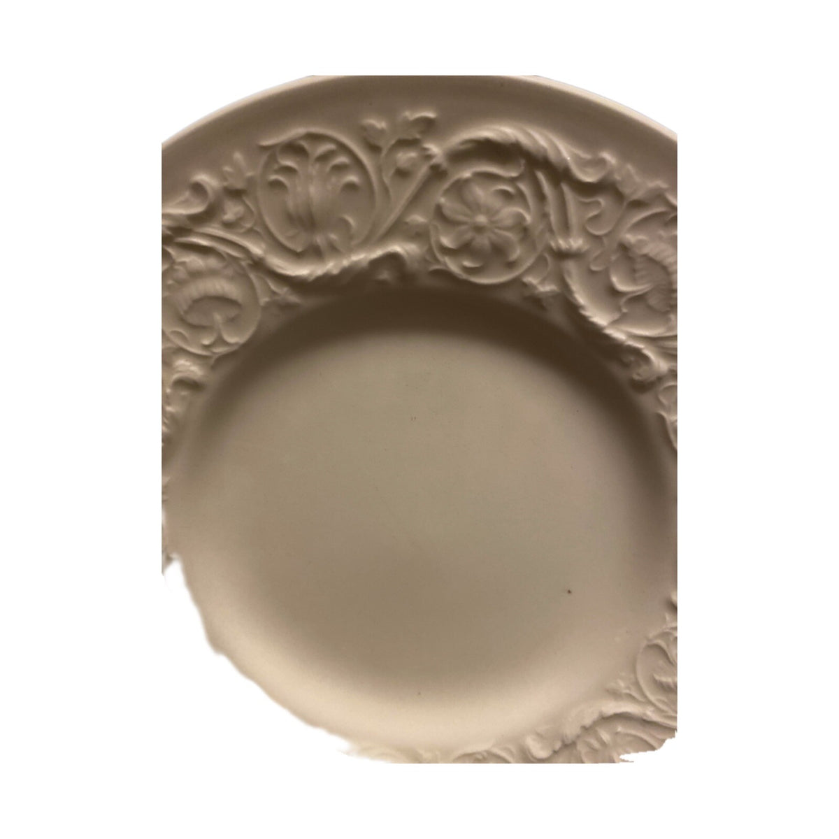 Wedgwood PATRICIAN Etruria & Barlaston Cream Salad Plate Embossed Floral Scrolls