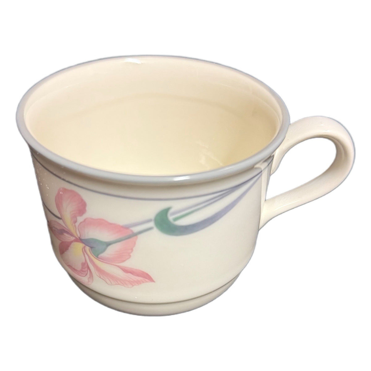 Set of 6 Lenox Chinastone Iris Gray Cups – Floral – Minor Maker Flaws