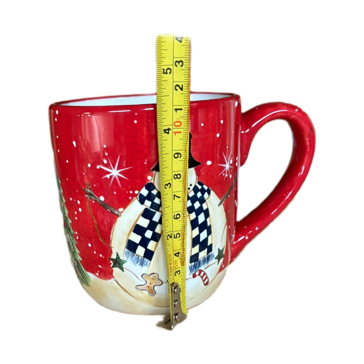 Becca Barton Mug Snowman Certified International Coffee Tea Red Ceramic Cup