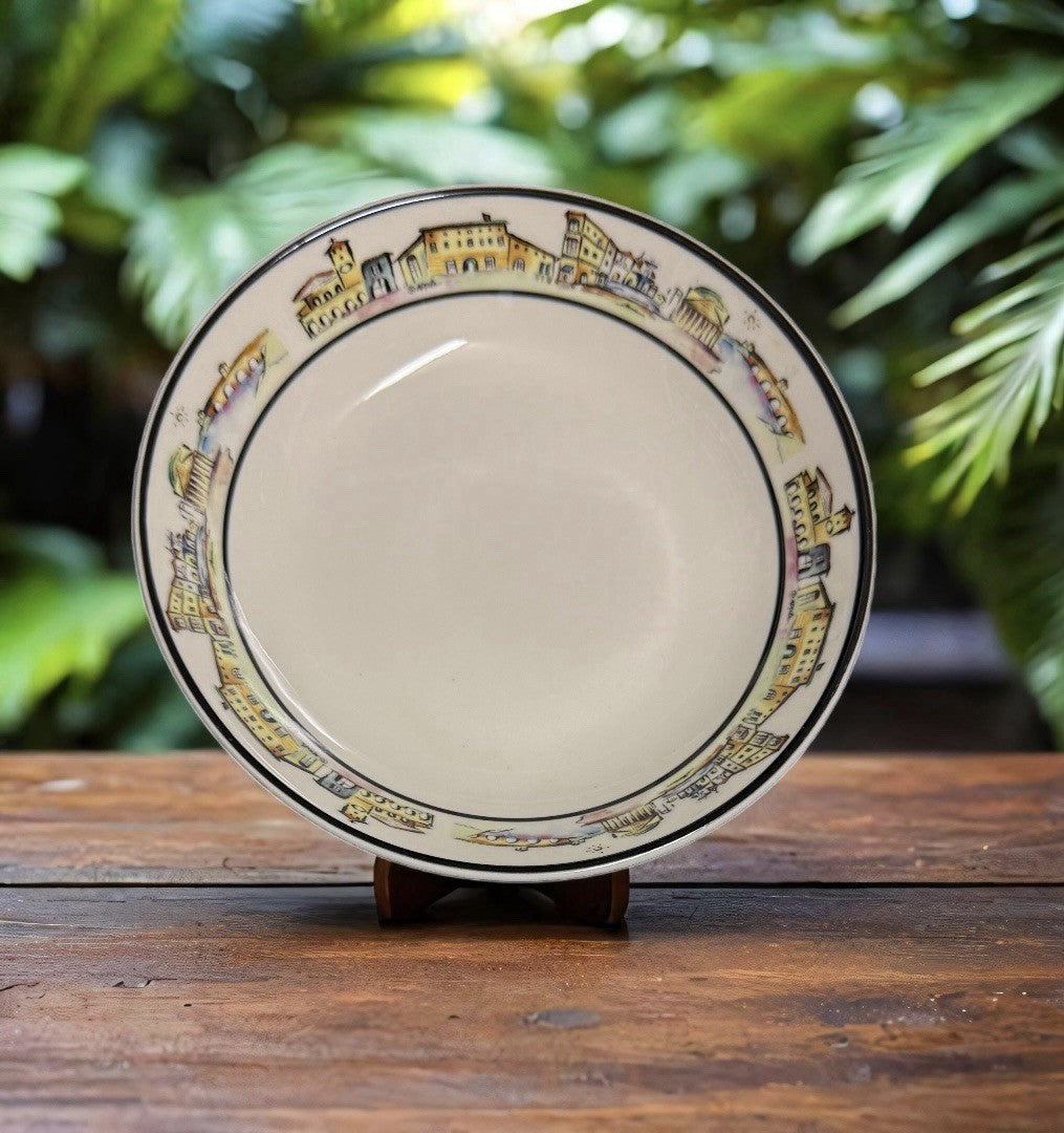Set of 4 Majesticware ITALIA by Apple Bowls 7 3/4” Cityscape Stoneware