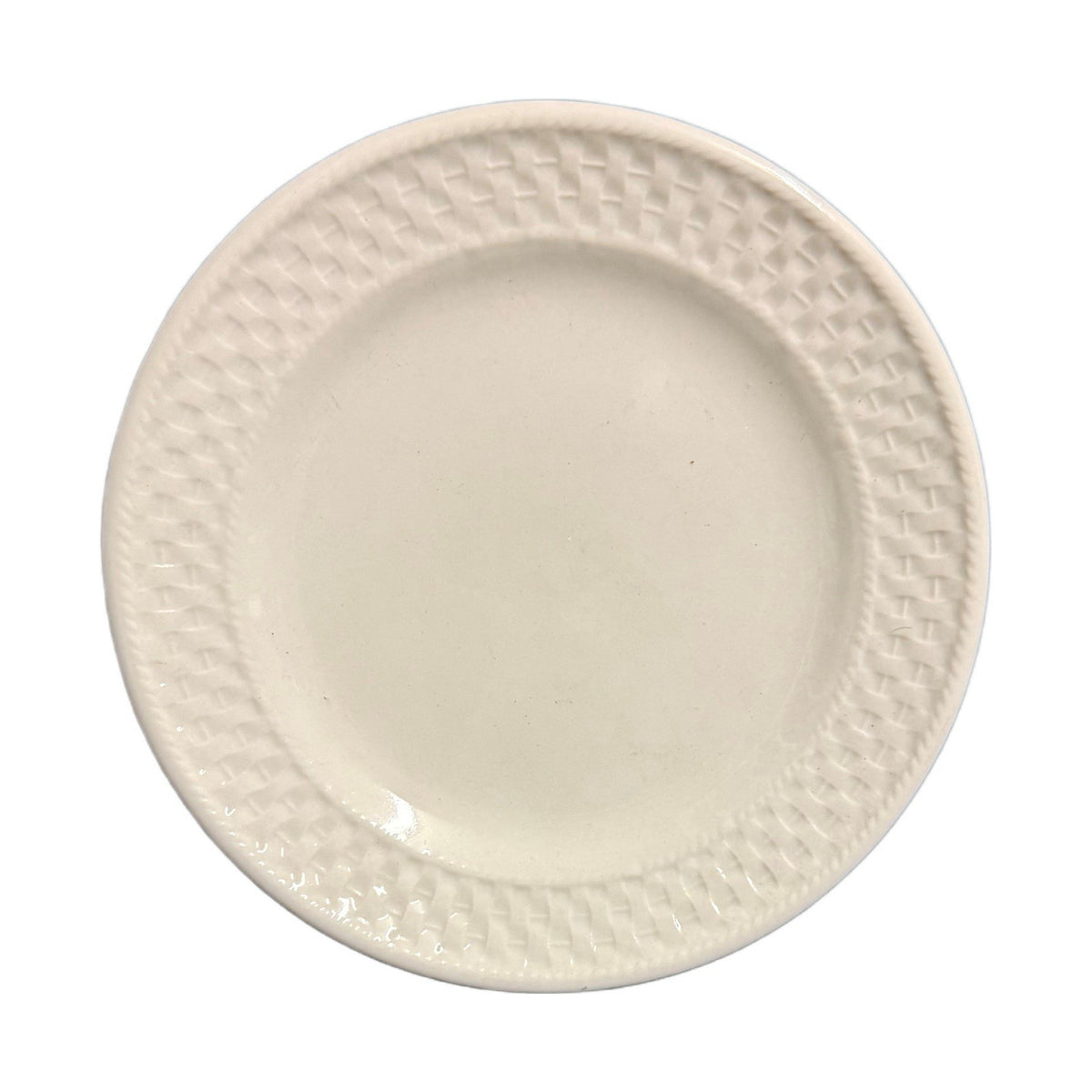 Oneida Wicker 1-Bread & Butter Plate 6” White Basket Weave Ceramic Dessert Dish