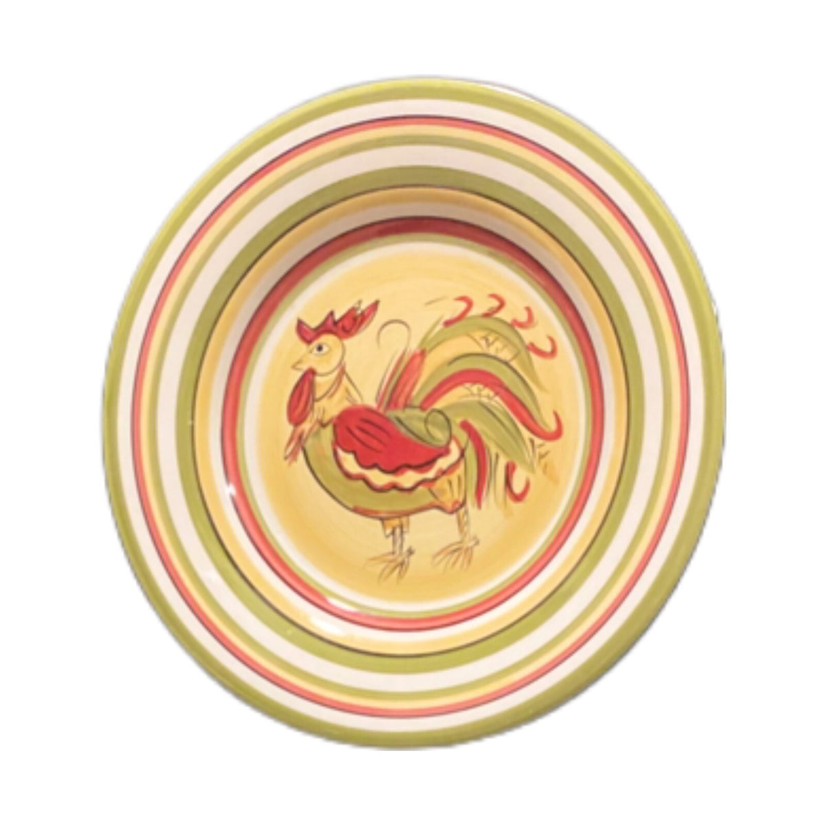 RAFEAL ROOSTER Hand Painted Salad Luncheon 4-Plates Tabletops Gallery Farmhouse