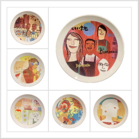 Starbucks Set of 6 Collectable Dessert Plates Leadership Conference 2005- 6"D