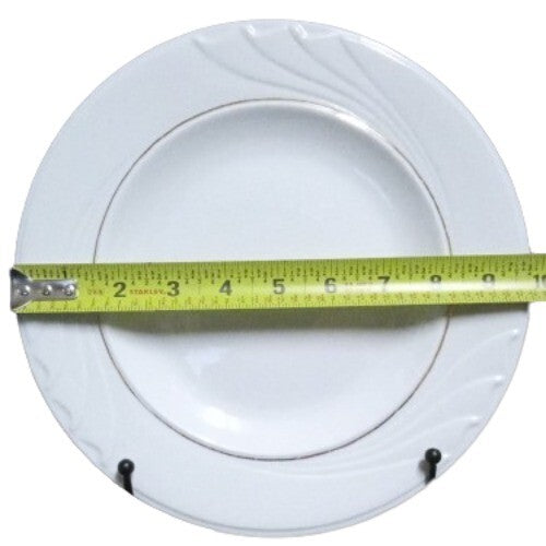 Gibson GOLDEN EMBRACE Dinner Plate 9 ¾” D Gold Ring Curves On Rim