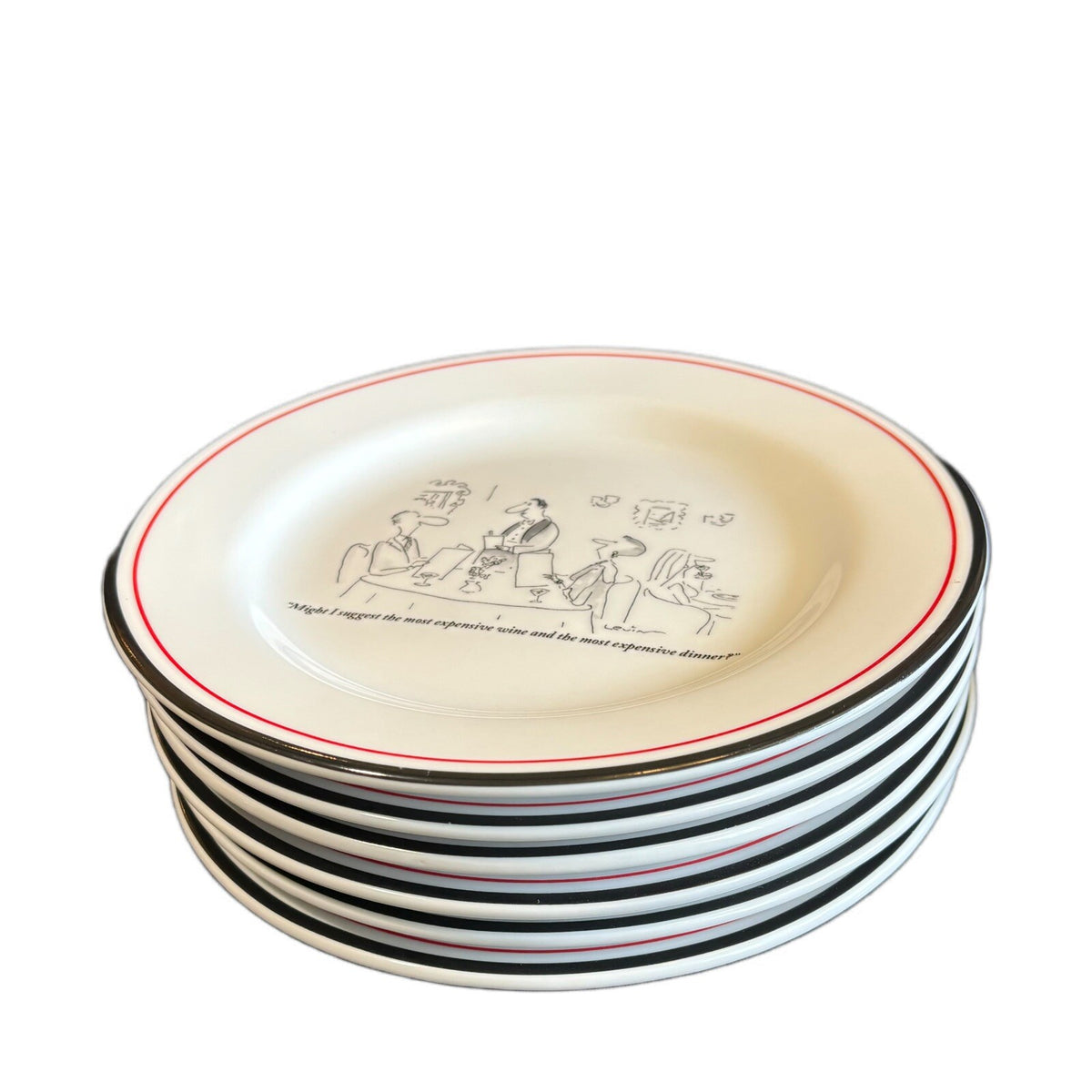 RESTORATION HARDWARE 6-Salad Plates NEW YORKER Ceramic Dessert Appetizer 8" D