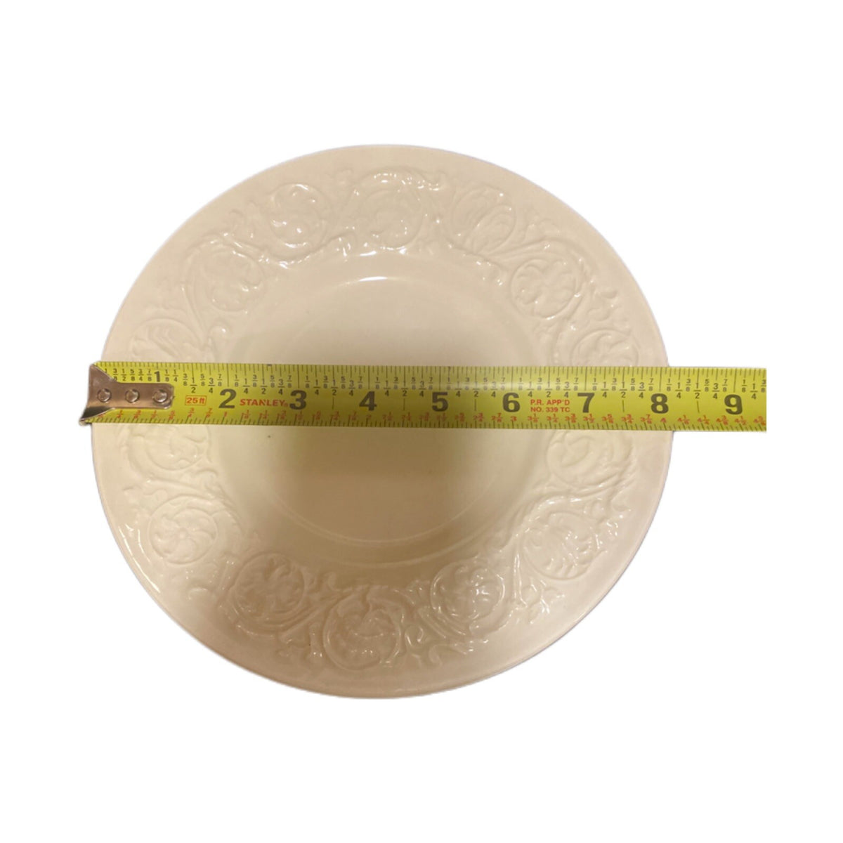 Wedgwood PATRICIAN Etruria & Barlaston Cream Salad Plate Embossed Floral Scrolls