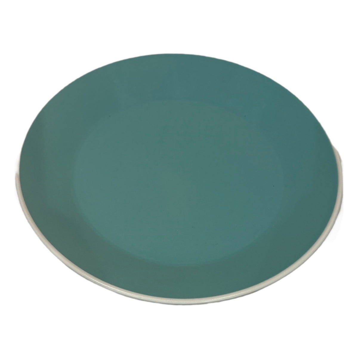 ROOM ESSENTIALS 4 Dinner Plates Blue White Trim RE Target Dinnerware 10 1/2" D