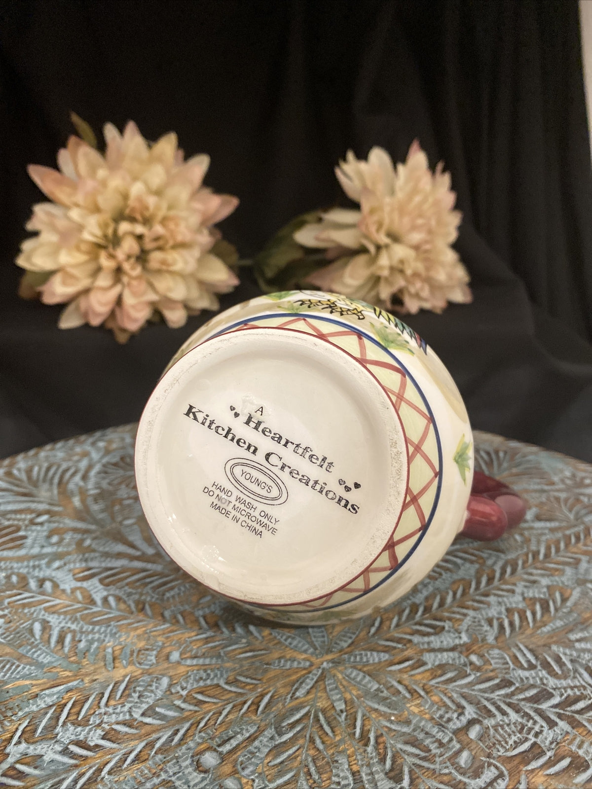 YOUNGS Heartfelt Kitchen Creations 3 PIECE Sugar Bowl with Lid & Creamer Rooster