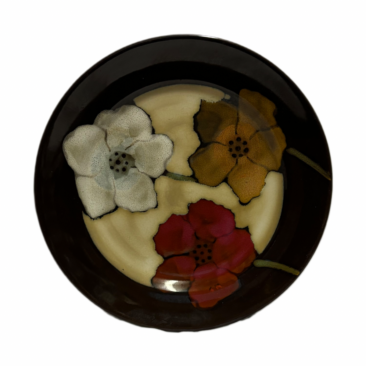Pfaltzgraff Studio SARINA 3 Salad Plates Poppies Floral Stoneware Dessert Dish