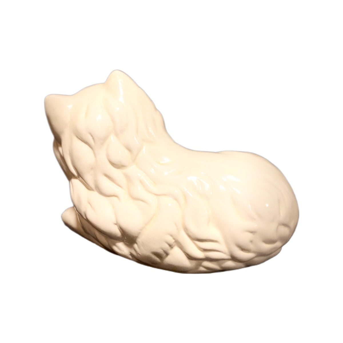 Vintage Persian Cats Long Hair Blue Eyes Set of 2 White Ceramic Figurines