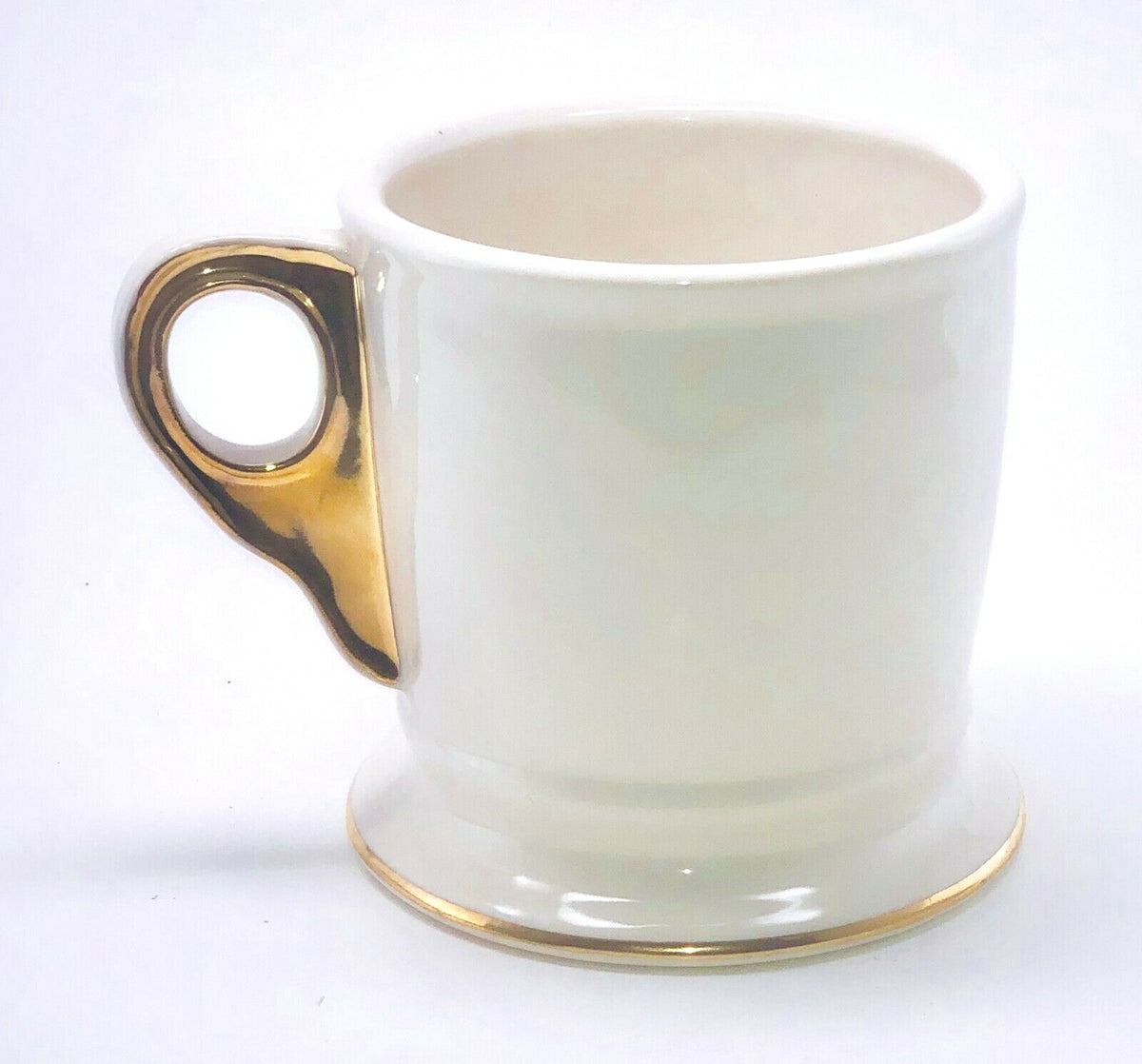 Anthropologie Initial Coffee Mug Limited Edition White Gold Monogram Letter Cup