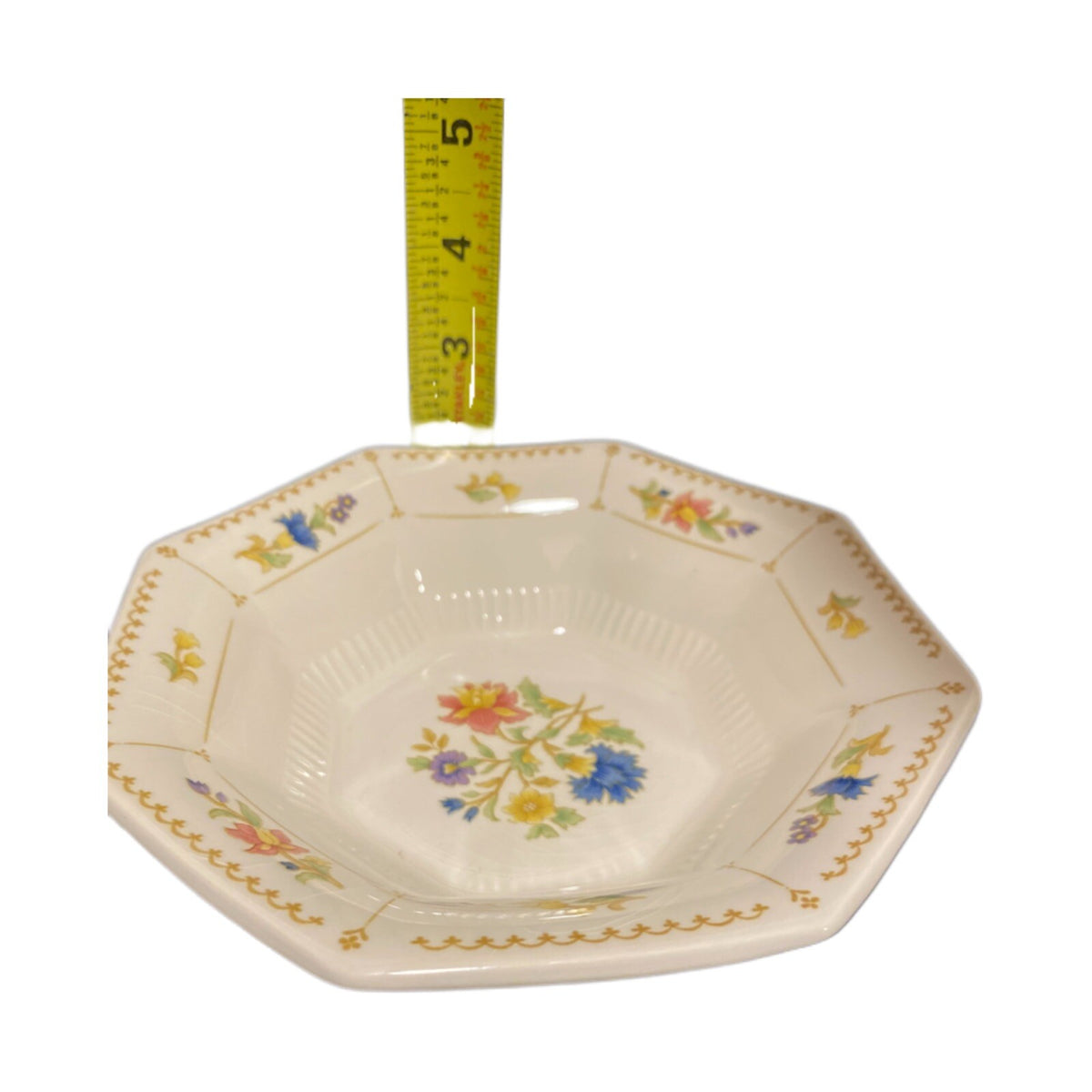 Nikko MAGENTA 4 Cereal Bowls 6 5/8” D Octagonal Floral Japan Classic Collection