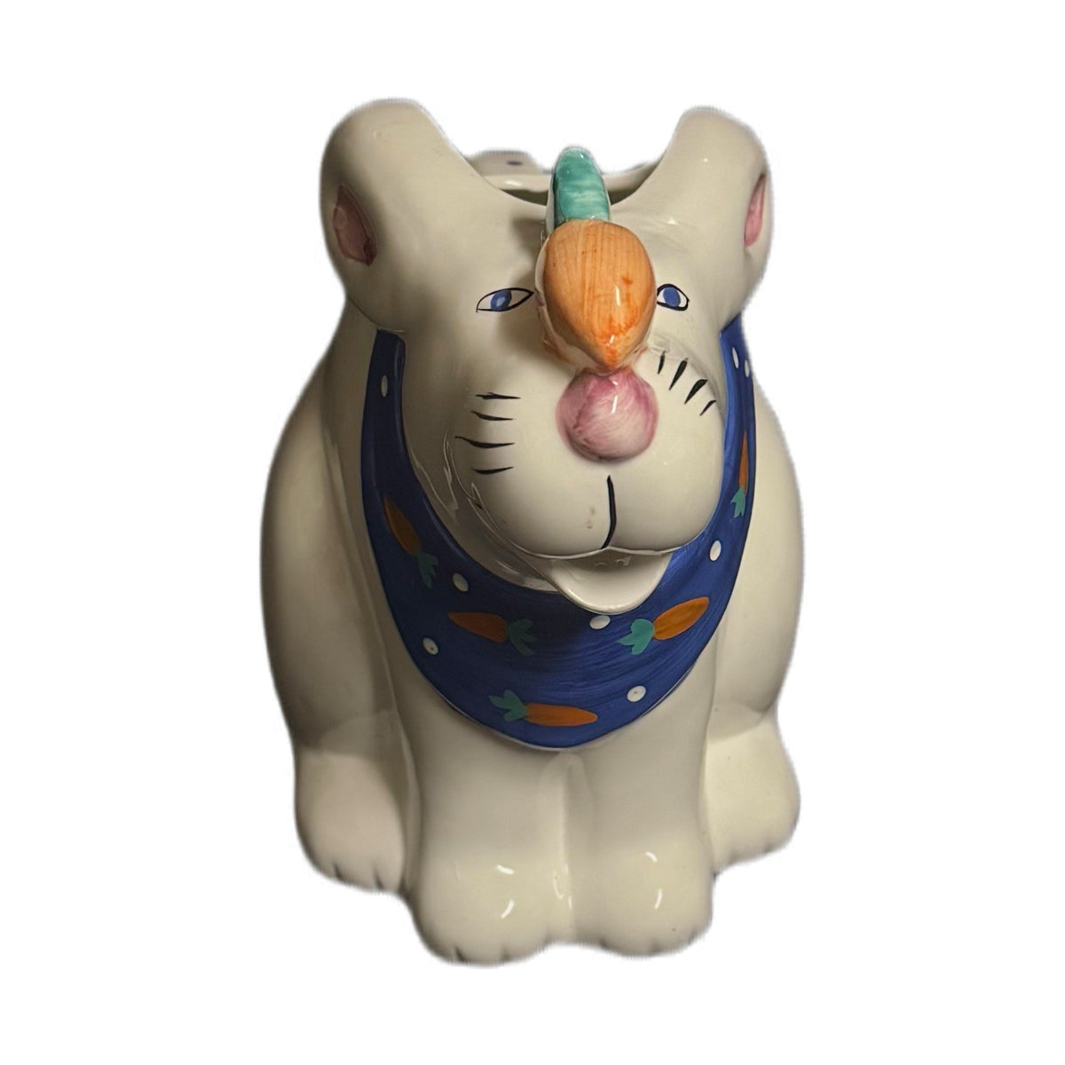 Coco Dowley Rabbit Pitcher 7” Ceramic Bunny Taiwan Juice Lemonade Easter Decor
