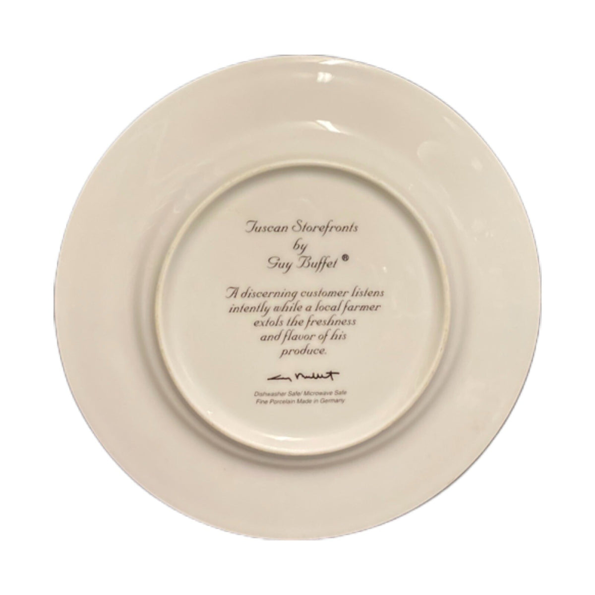 GUY Buffet TUSCAN STOREFRONTS 6 Salad Dessert Plates Porcelain Germany 8" D