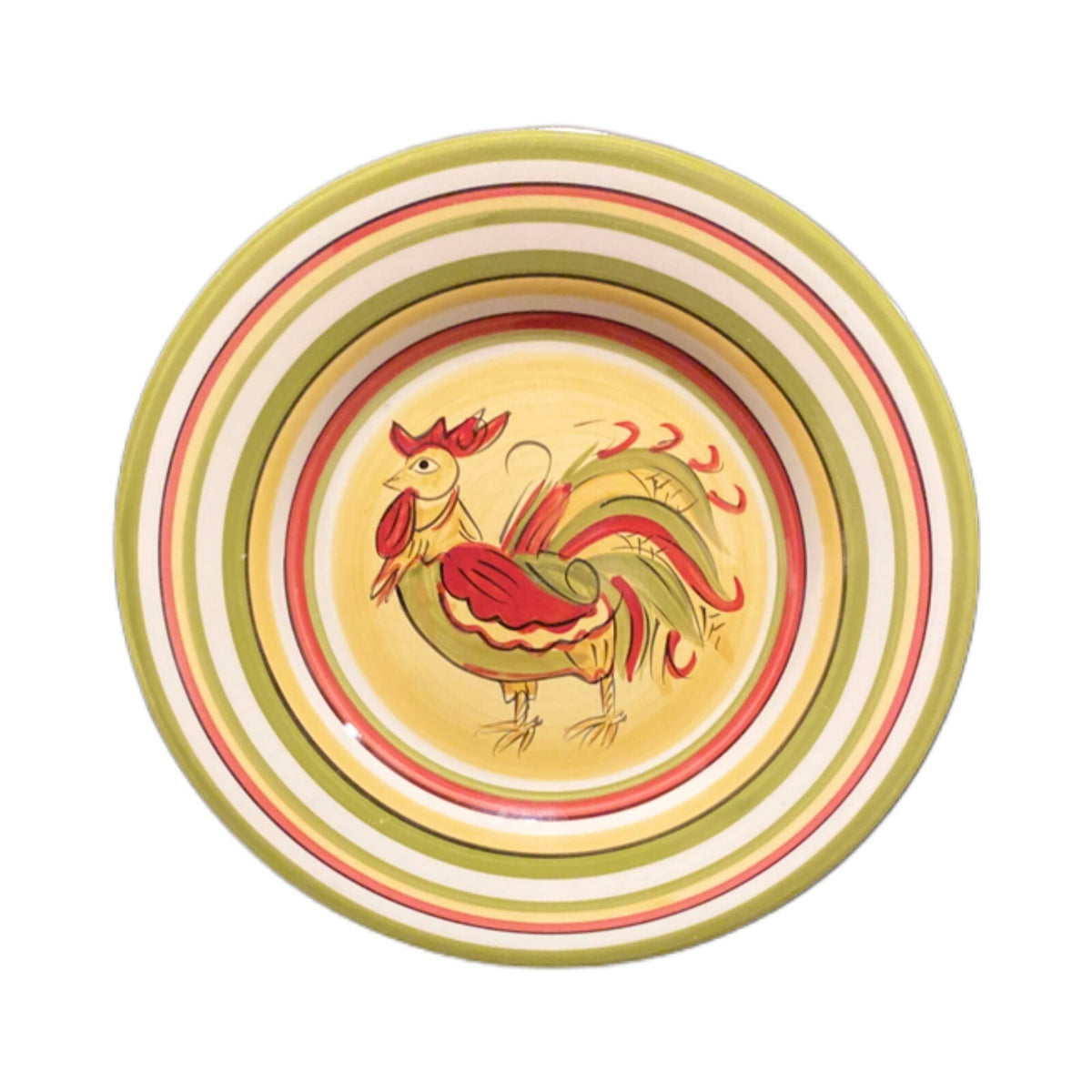 RAFEAL ROOSTER Hand Painted Salad Luncheon 4-Plates Tabletops Gallery Farmhouse
