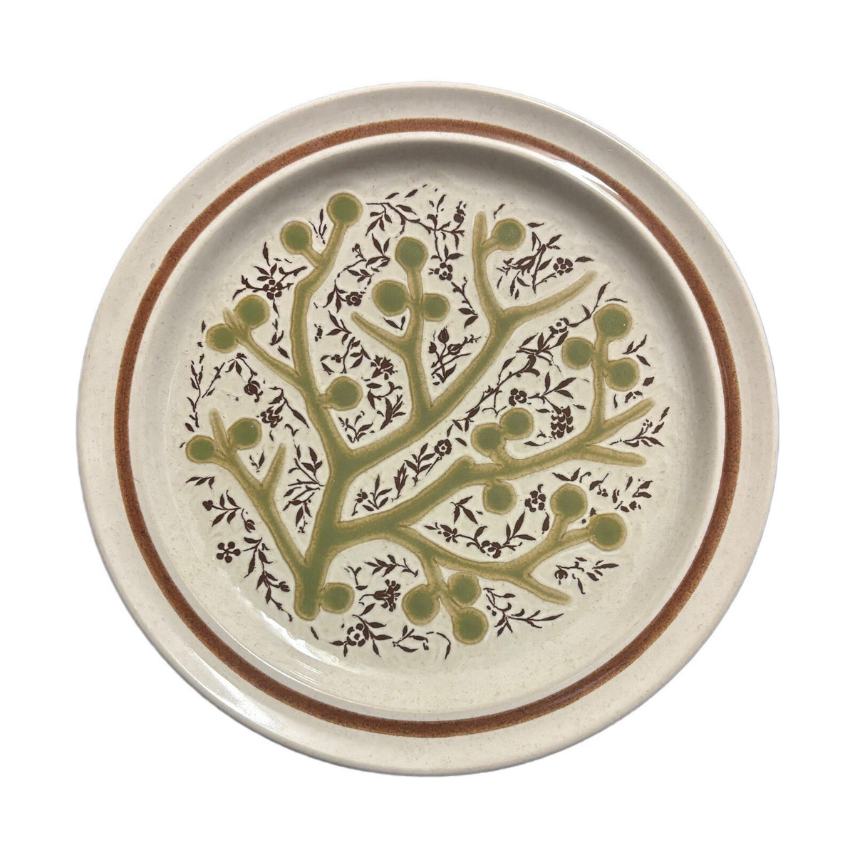 Noritake GREEN TREE 5-Salad Plates Japan Prima-Stone 8328 Dessert Appetizer Dish