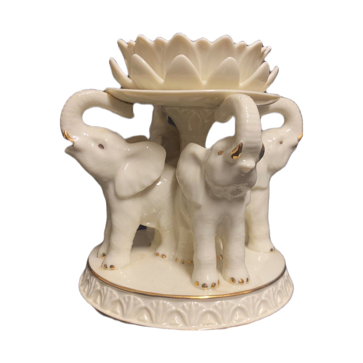 LENOX Elephant Promenade Votive Ivory Fine China Candle Holder 24K Gold Trim