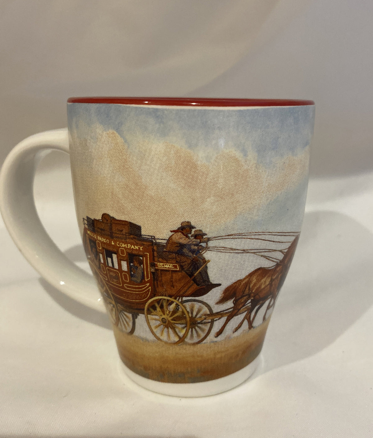 Wells Fargo Bank Stagecoach Coffee Cup John Rush Art 12 oz. Promo Ceramic Mug