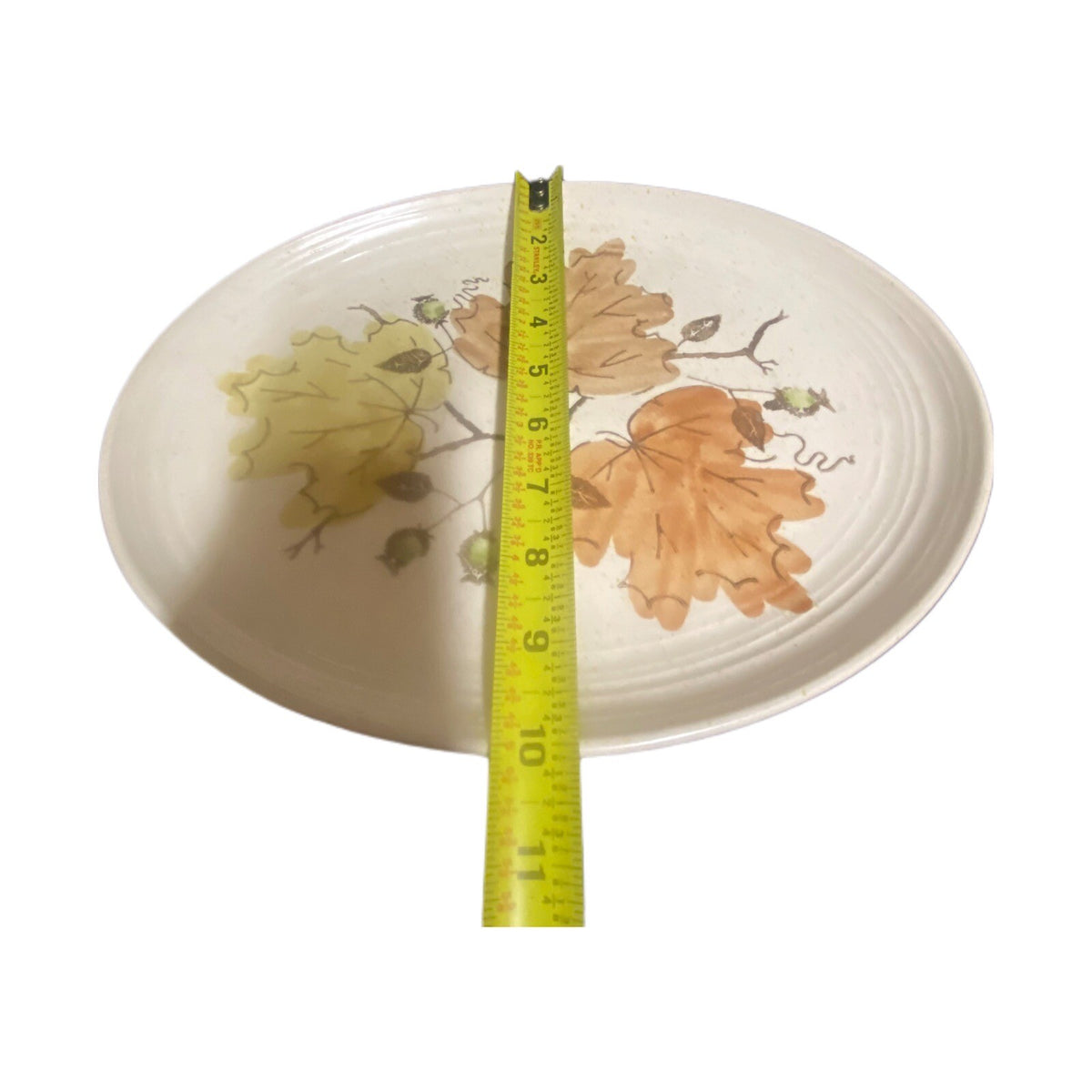 Vintage Metlox Poppytrail Oval Serving Platter Woodland Gold Oak Leaves Vernon