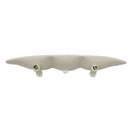Ganz Bella Casa Skateboard Tray Ceramic Oval Serving Platter with Food Graphics