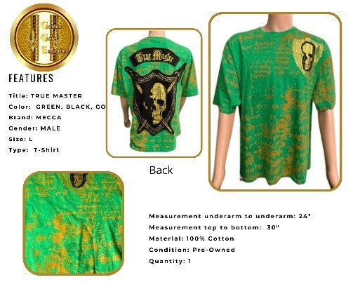 Mecca T-Shirt True Master Men Athletic Green Crew Neck L