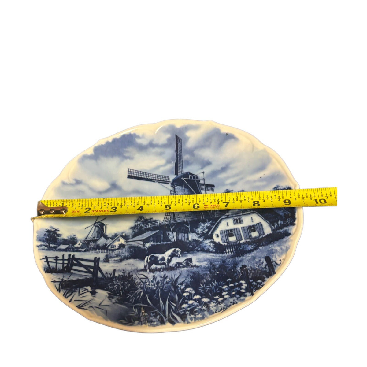 DELFT BLUE BLAWN Dutch Wall Hanging Windmill Collectors Accent Plate Holland