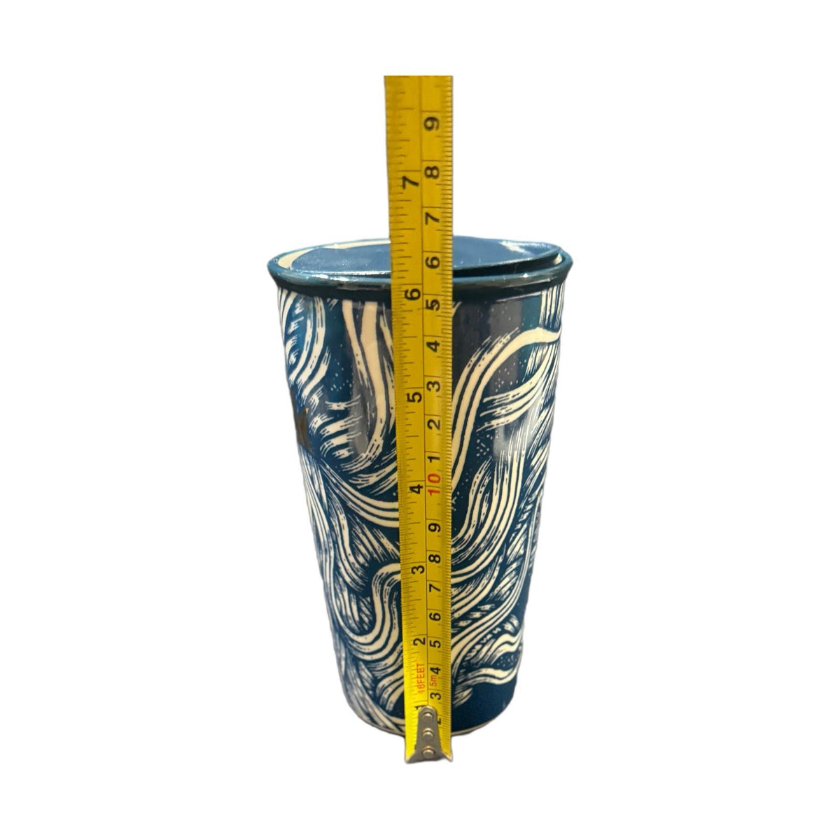 Starbucks 2016 Blue Siren Tumbler 12oz Gold Crown Limited Edition w/ Lid