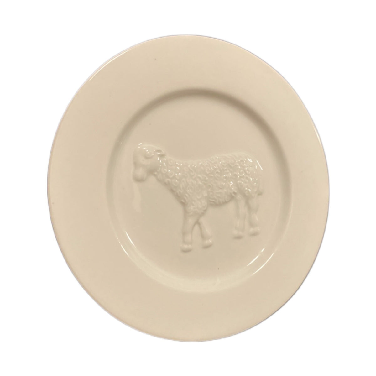 BonJour Salad Plates Farm Animal 1-Cow 1-Sheep Embossed La Fromagerie Cheese 7"D