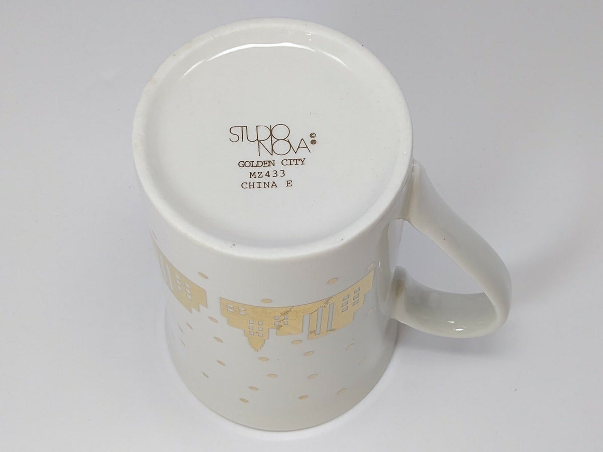 Studio Nova Mug GOLDEN CITY  White Gold Tea Cup Christmas Glassware Collection