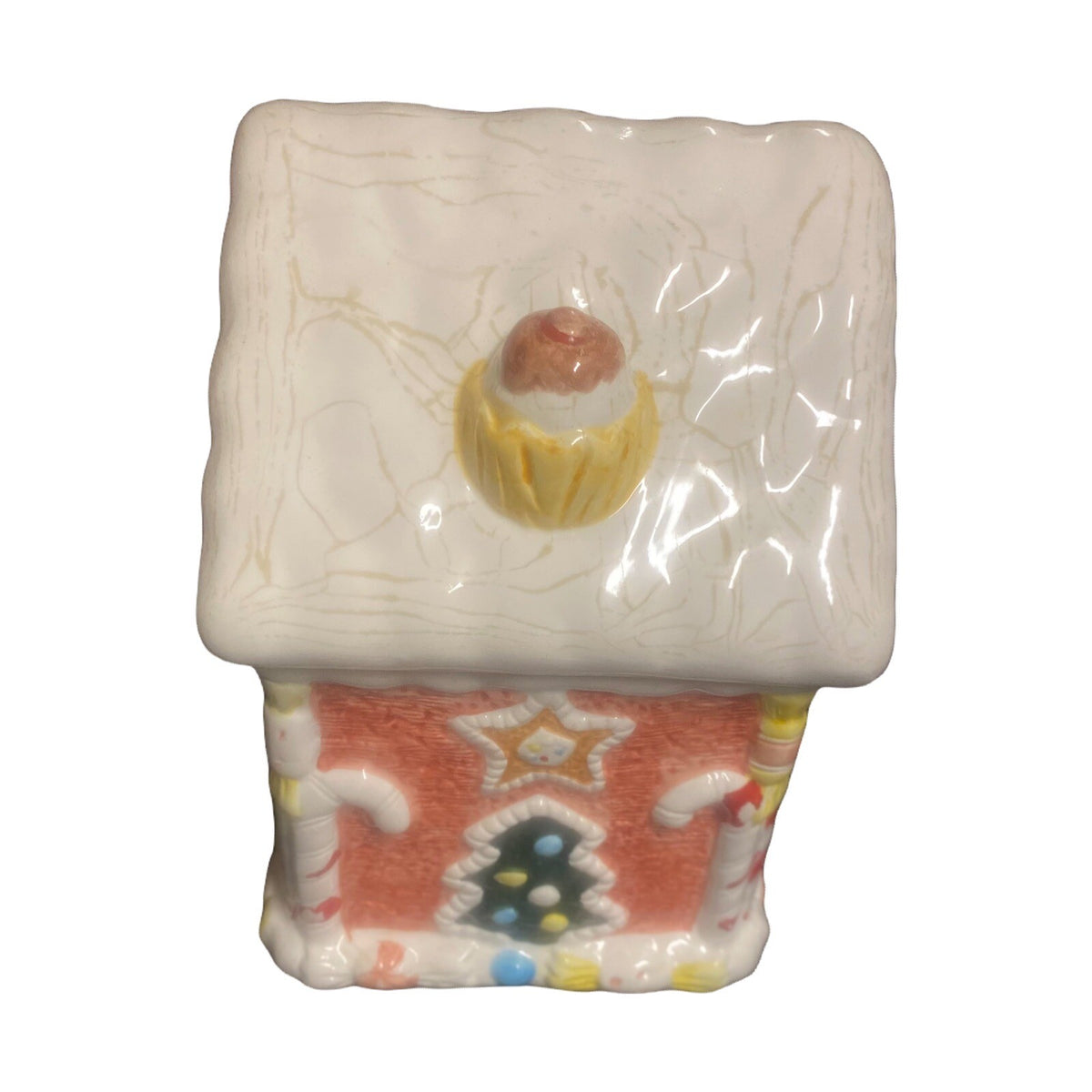 World Bazaar Gingerbread House Cookie Jar Christmas Holiday Decor 9.5” Tall