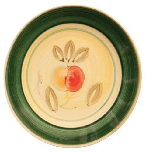 Gibson Designs APPLE HARVEST Dinner Plate Hand Painted 10 ¼" D Green Rim Apple