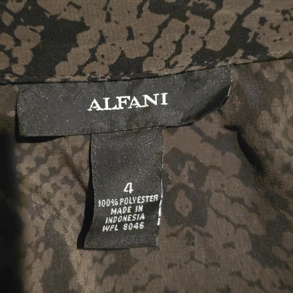 Alfani Shirt Dress Snake Skin Pattern  Zip up Collared Long Sleeve Size 4