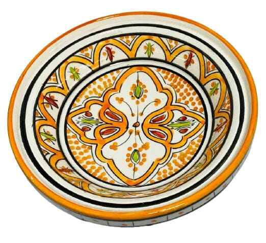 Moroccan Tajine Dome Lid Terracotta Orange Tagine Hand-Crafted & Painted 7 7/8”D