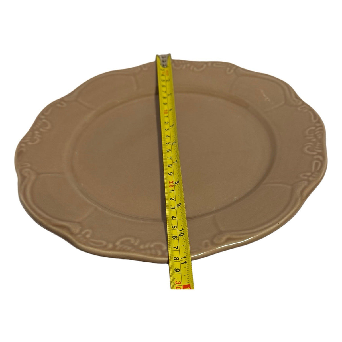 Casa Cristina Taupe Scalloped Dinner Plates Set of 3 – 10.5” Stoneware