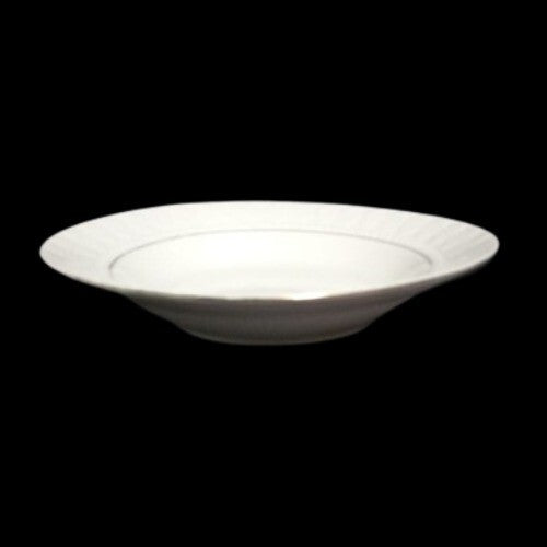 Gibson Everyday HERITAGE GOLD Rim Soup Bowl Embossed Gold Trim Embossed Leaf
