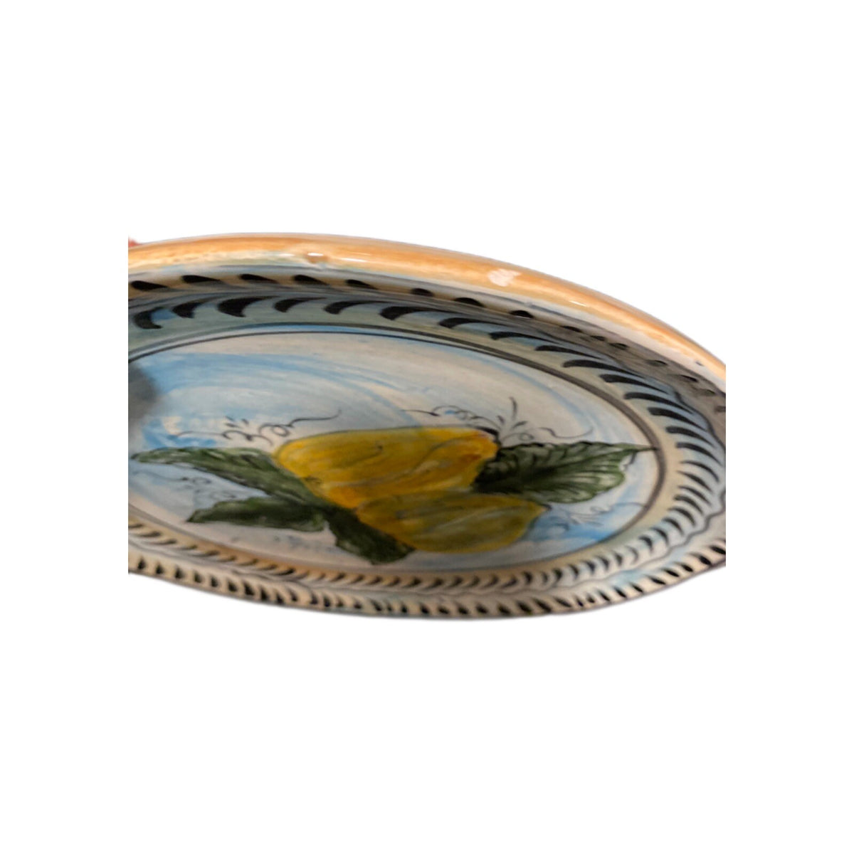 Hand Painted Mexican Art Pottery Wall Hanging Plate Lead Free Mexico
