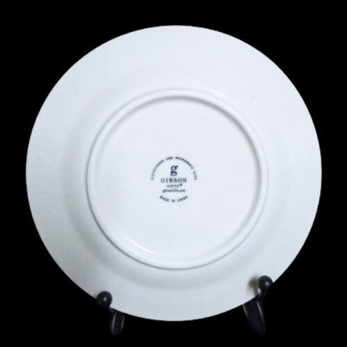 Gibson Designs ANTIQUE QUILT 3-Flat Cups & Saucers 8 oz White Embossed Quilt Rim