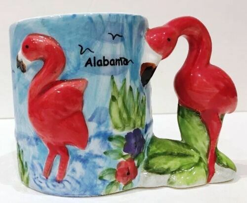 Beachcombers MugFLAMINGO 3D  2004 Alabama Souvenir Ceramic Coffee Tea Cup 14 oz.