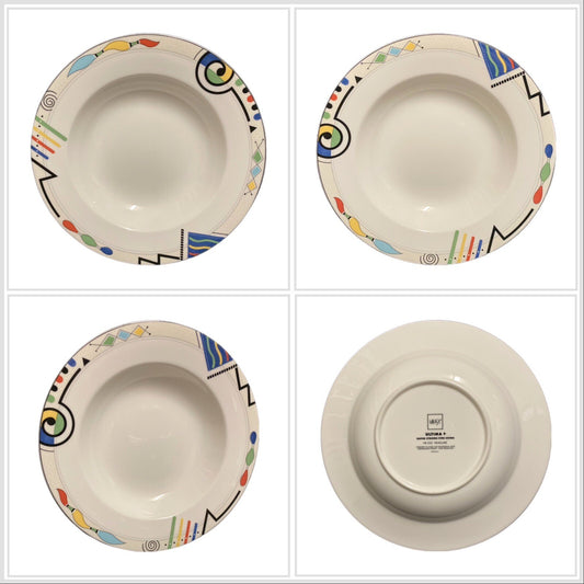 Mikasa HEADLINE 4 Rim Soup Bowls Ultimata + Super Strong Fine China HK 232